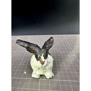 Abstract Modernist Sitting Bunny Pottery Figure Artist Signed 1993 "One of Kind"
